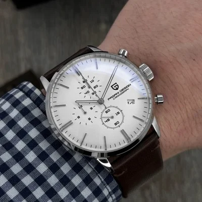 Мужские часы Pagani Design PD-2720 Silver-White--Brown
